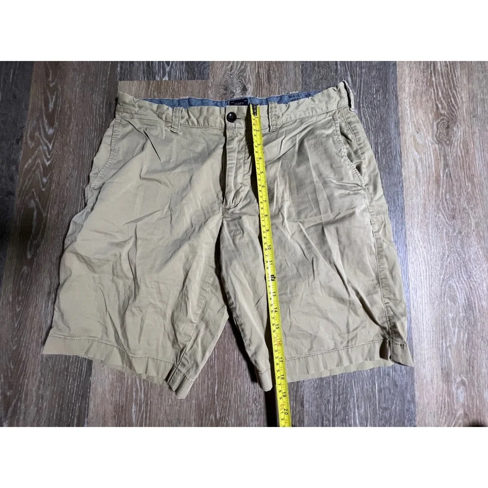 J.Crew Chino Shorts Mens 33 Tan Stretch Cotton Blend Khaki Casual 10.5‎ Inseam